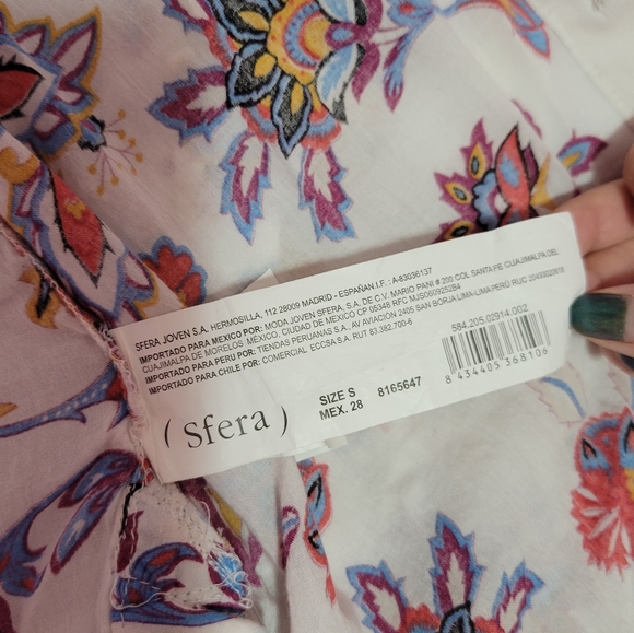 SFERA colourful floral patterned cotton button down shirt - Picture 8 of 9